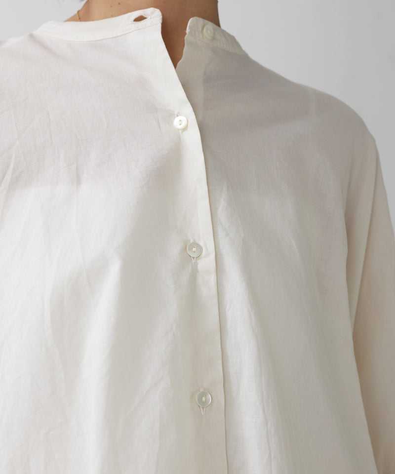 【mizuiro ind / ミズイロ インド】back gather wide shirt / バッグギャザーワイドシャツ