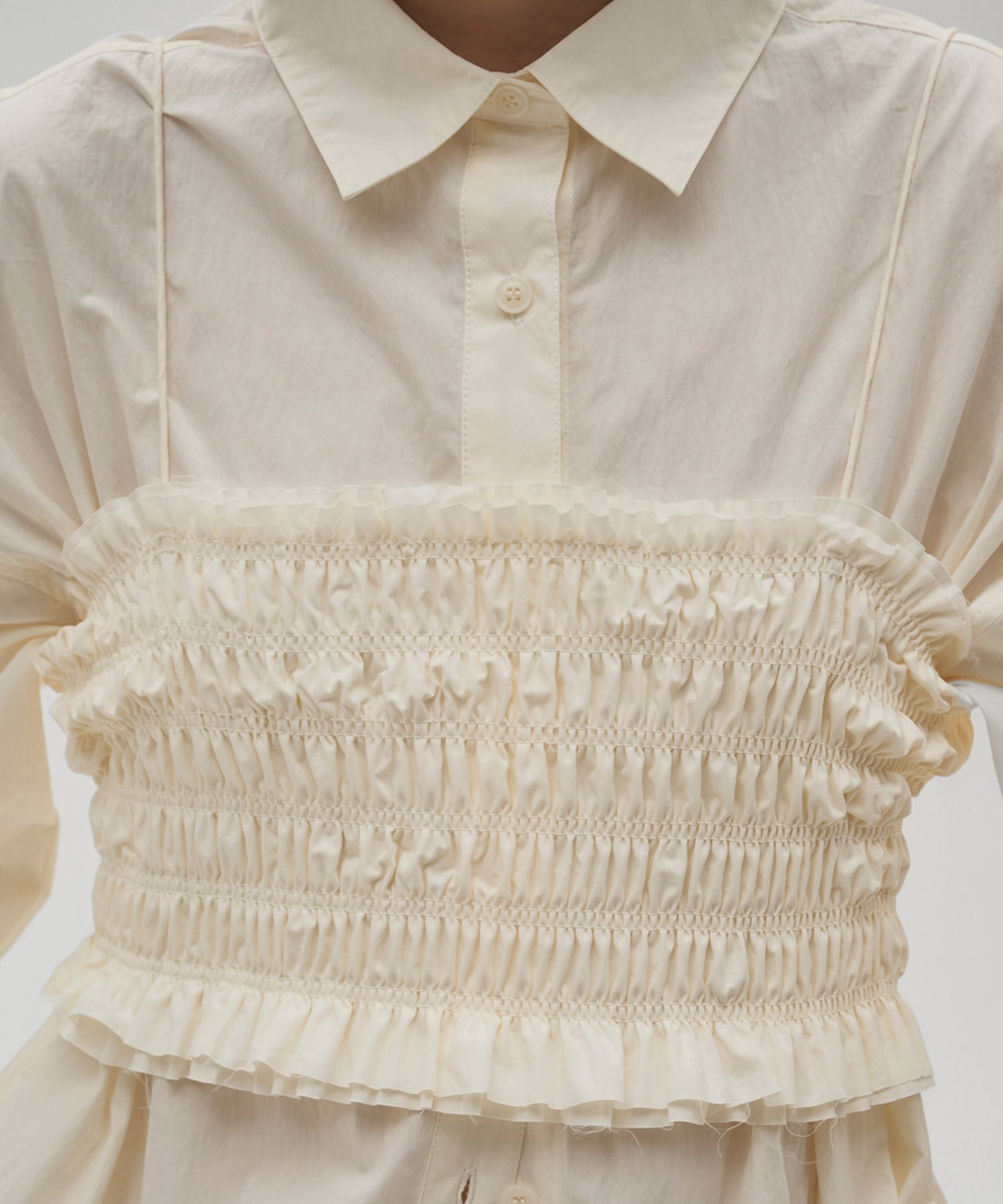 トップス TODAYFUL Shirring Bustier Layered Shirts TODAYFUL / トゥデイフル】Shirring Bustier Layered Shirts