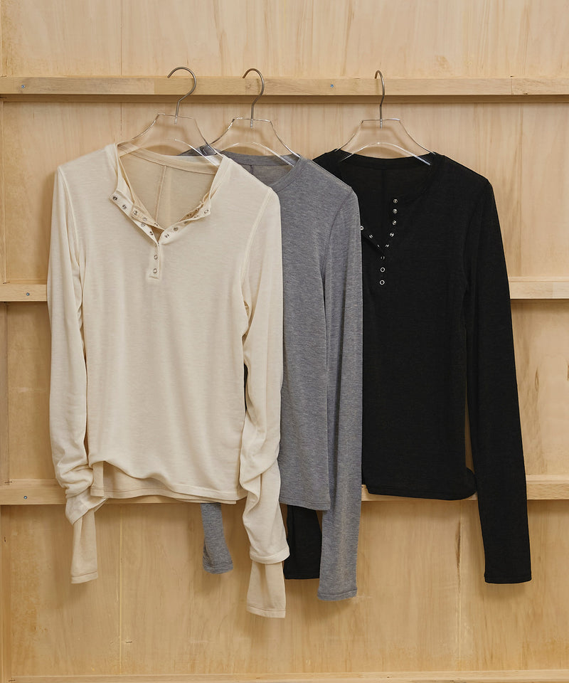 【TODAYFUL / トゥデイフル】Henleyneck Soft Tops / ヘンリーネックソフトトップス