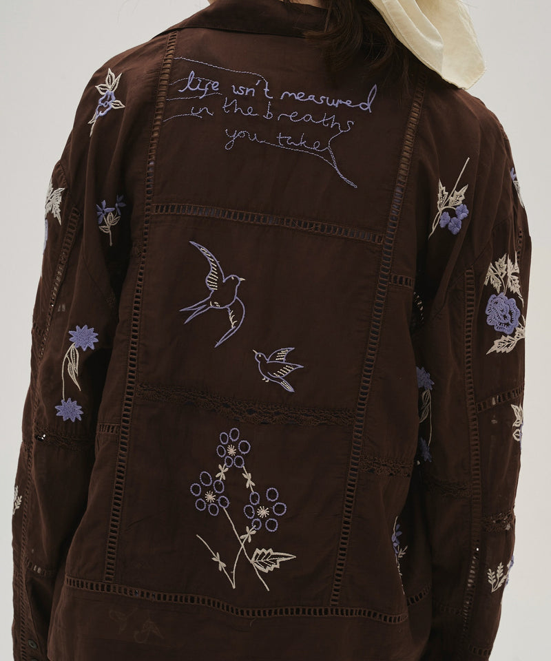【TODAYFUL / トゥデイフル】Embroidery Patchwork Shirts / エンブロイダリー パッチワークシャツ