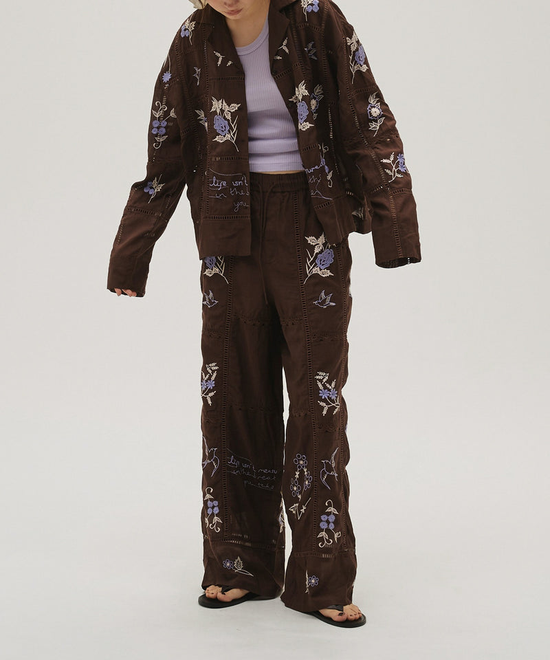 【TODAYFUL / トゥデイフル】Embroidery Patchwork Shirts / エンブロイダリー パッチワークシャツ