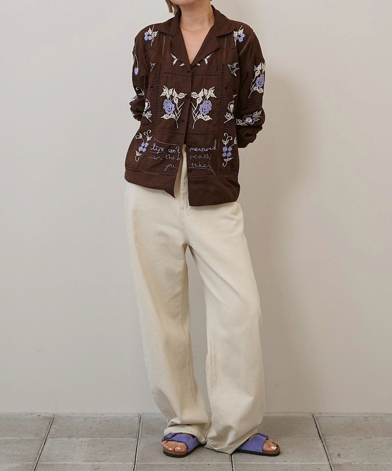 【TODAYFUL / トゥデイフル】Embroidery Patchwork Shirts / エンブロイダリー パッチワークシャツ