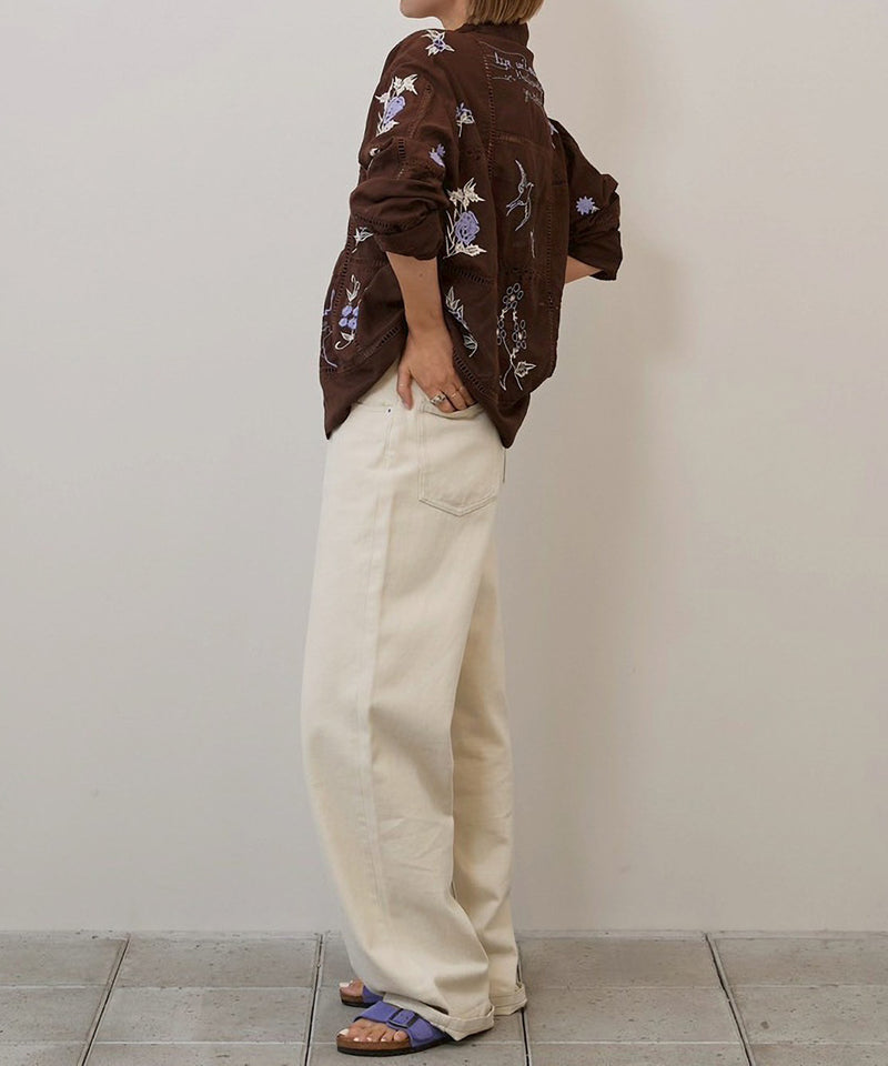 【TODAYFUL / トゥデイフル】Embroidery Patchwork Shirts / エンブロイダリー パッチワークシャツ