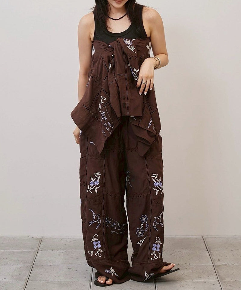 【TODAYFUL / トゥデイフル】Embroidery Patchwork Shirts / エンブロイダリー パッチワークシャツ