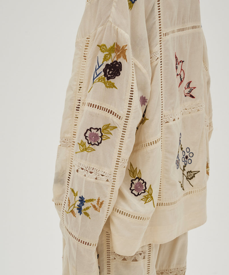 【TODAYFUL / トゥデイフル】Embroidery Patchwork Shirts / エンブロイダリー パッチワークシャツ
