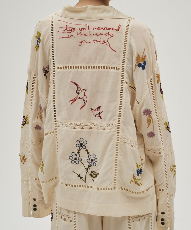 【TODAYFUL / トゥデイフル】Embroidery Patchwork Shirts / エンブロイダリー パッチワークシャツ