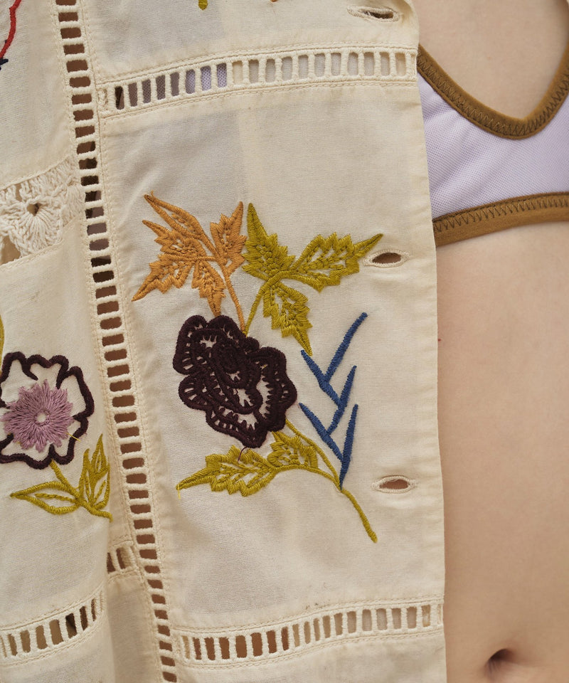 【TODAYFUL / トゥデイフル】Embroidery Patchwork Shirts / エンブロイダリー パッチワークシャツ