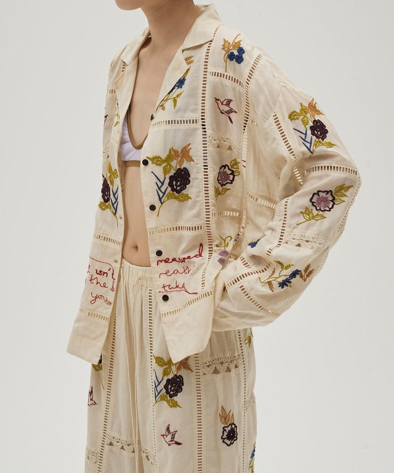 【TODAYFUL / トゥデイフル】Embroidery Patchwork Shirts / エンブロイダリー パッチワークシャツ