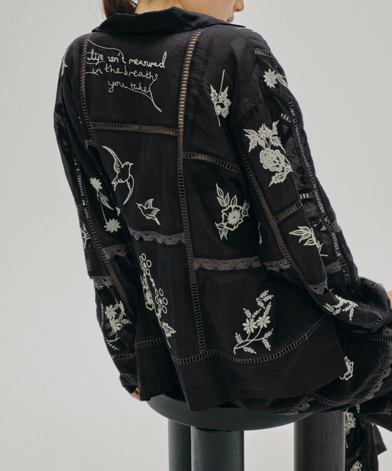【TODAYFUL / トゥデイフル】Embroidery Patchwork Shirts / エンブロイダリー パッチワークシャツ