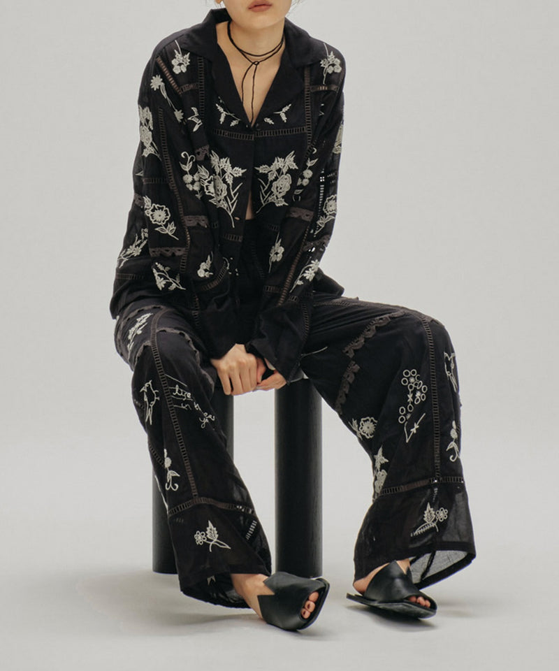 【TODAYFUL / トゥデイフル】Embroidery Patchwork Shirts / エンブロイダリー パッチワークシャツ