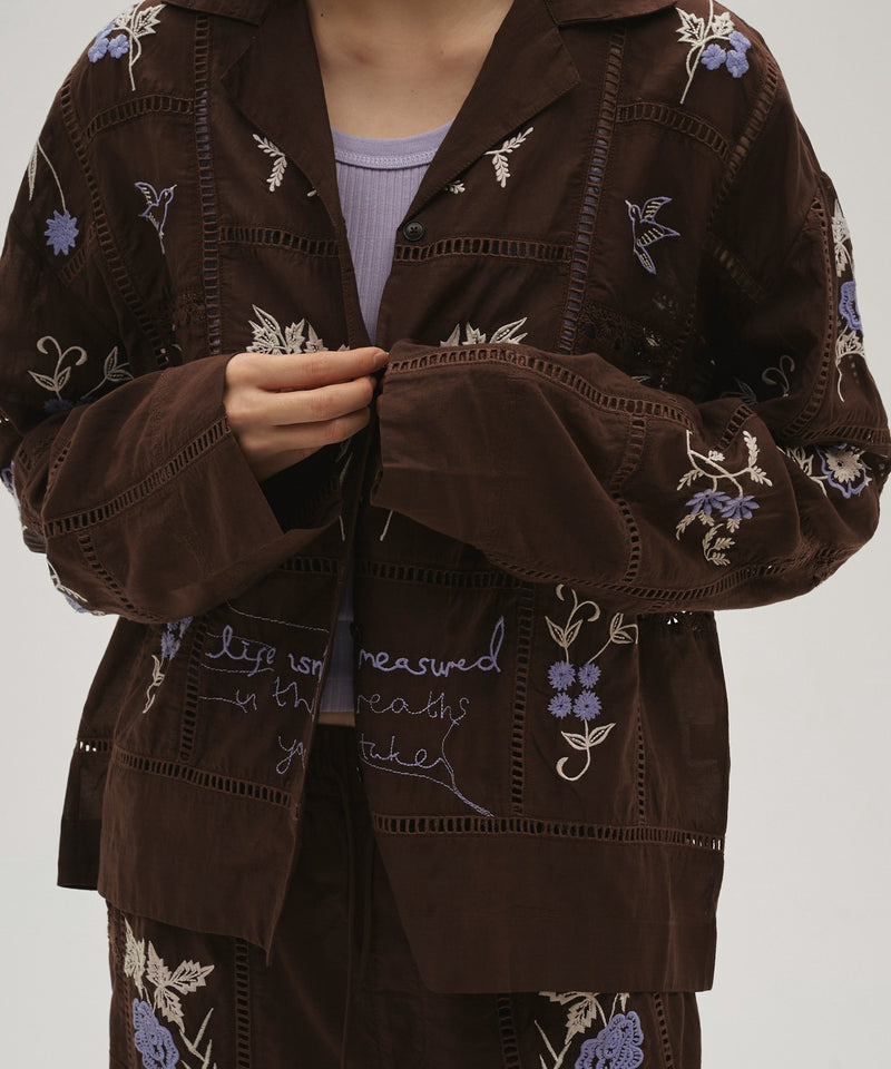 【TODAYFUL / トゥデイフル】Embroidery Patchwork Shirts / エンブロイダリー パッチワークシャツ