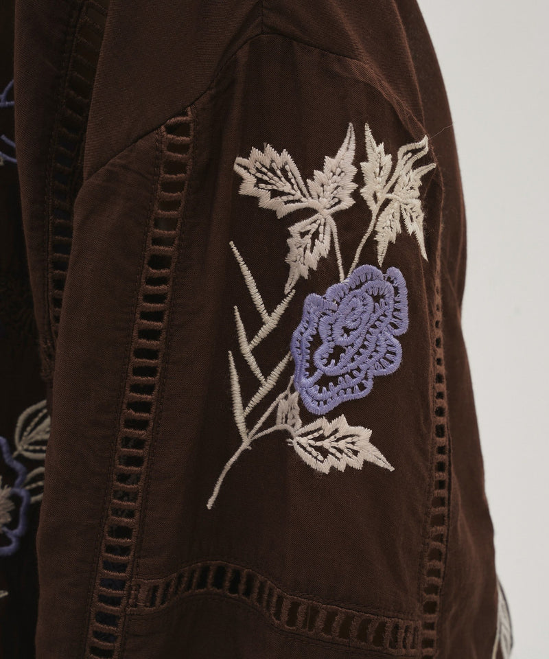 【TODAYFUL / トゥデイフル】Embroidery Patchwork Shirts / エンブロイダリー パッチワークシャツ