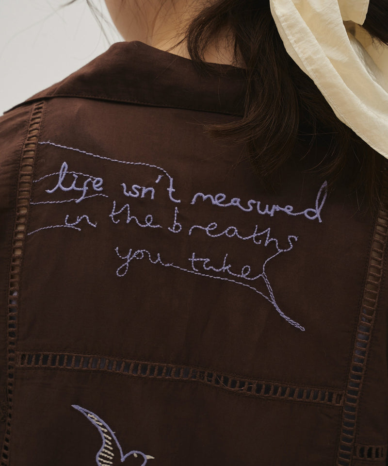 【TODAYFUL / トゥデイフル】Embroidery Patchwork Shirts / エンブロイダリー パッチワークシャツ