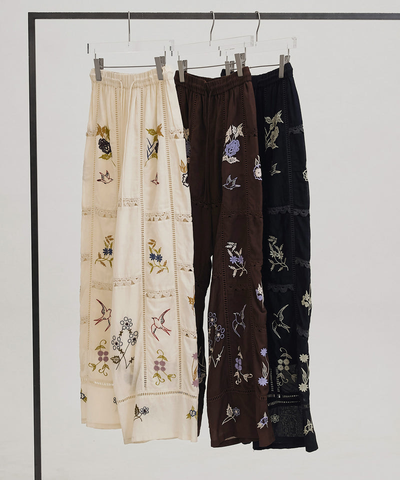 【TODAYFUL / トゥデイフル】Embroidery Patchwork Trousers / エンブロイダリーパッチワークトラウザーズ