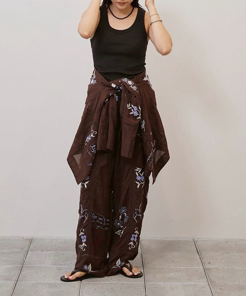 【TODAYFUL / トゥデイフル】Embroidery Patchwork Trousers / エンブロイダリーパッチワークトラウザーズ