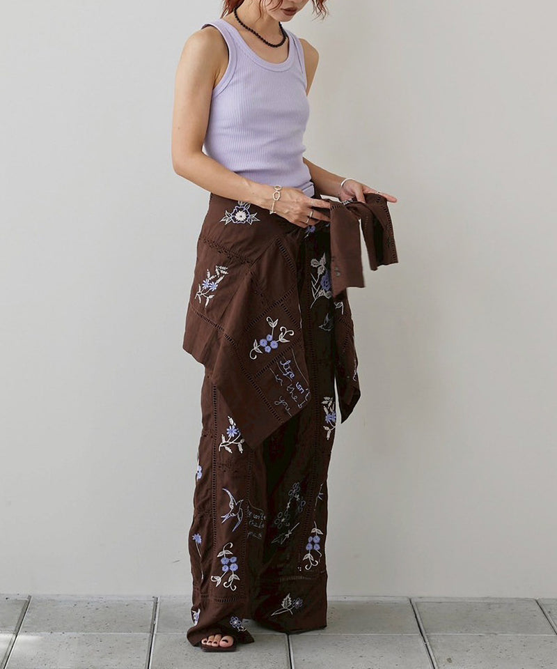 【TODAYFUL / トゥデイフル】Embroidery Patchwork Trousers / エンブロイダリーパッチワークトラウザーズ