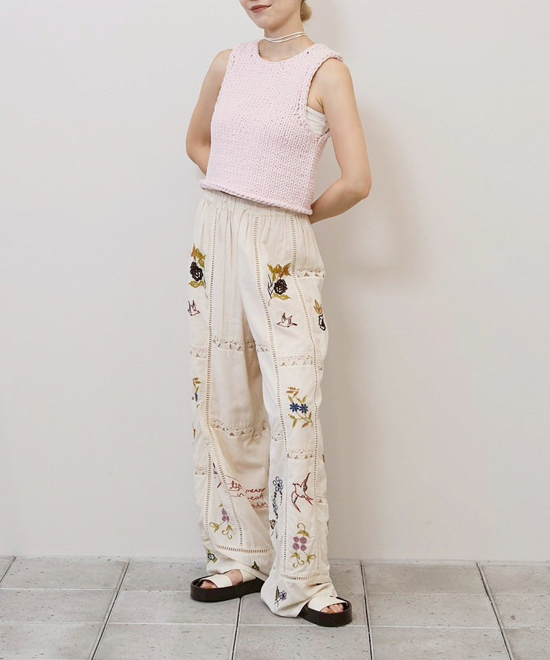 【TODAYFUL / トゥデイフル】Embroidery Patchwork Trousers / エンブロイダリーパッチワークトラウザーズ
