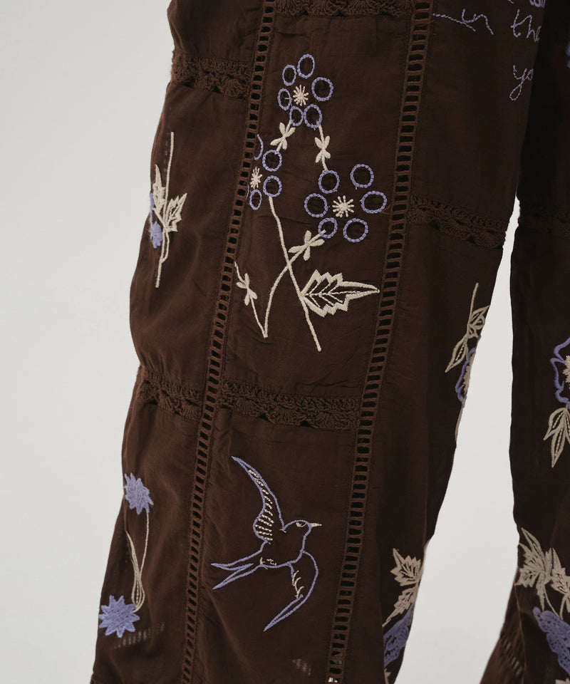 【TODAYFUL / トゥデイフル】Embroidery Patchwork Trousers / エンブロイダリーパッチワークトラウザーズ