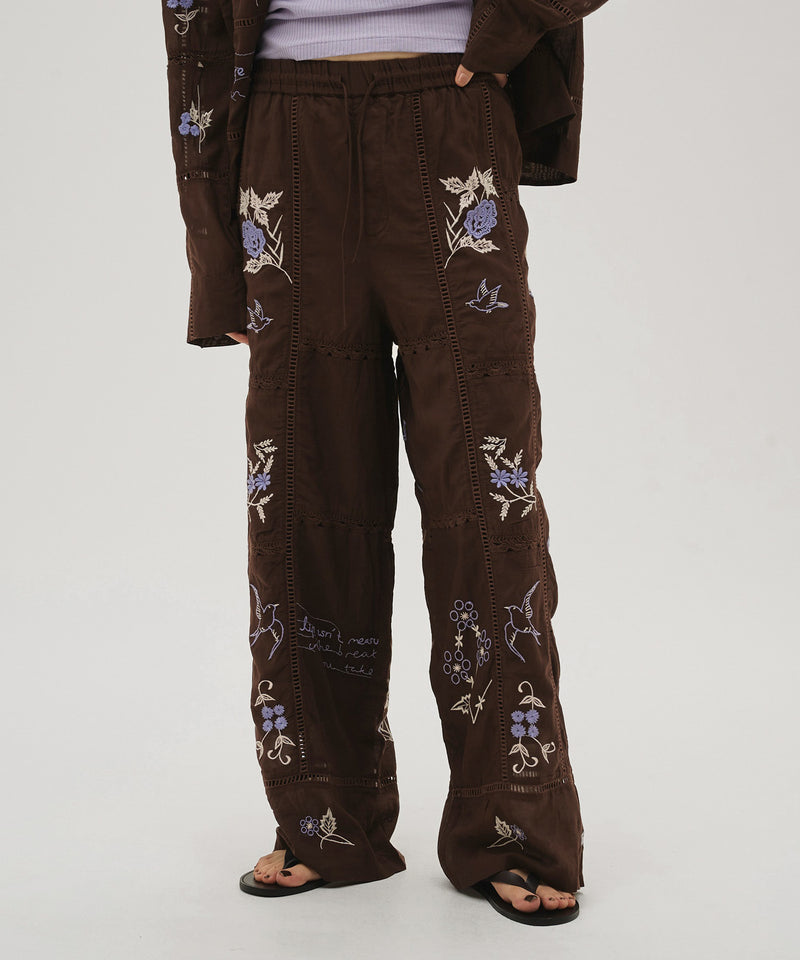 【TODAYFUL / トゥデイフル】Embroidery Patchwork Trousers / エンブロイダリーパッチワークトラウザーズ