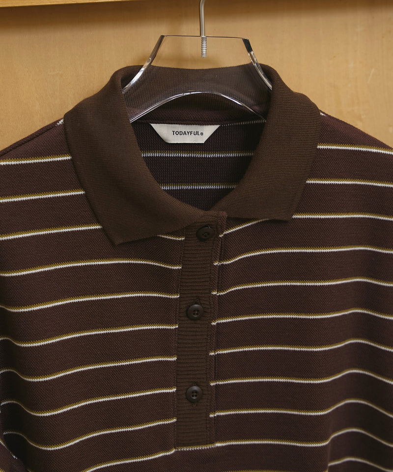 5月上旬入荷予定【TODAYFUL / トゥデイフル】Border Polo Tops / ボーダーポロトップス