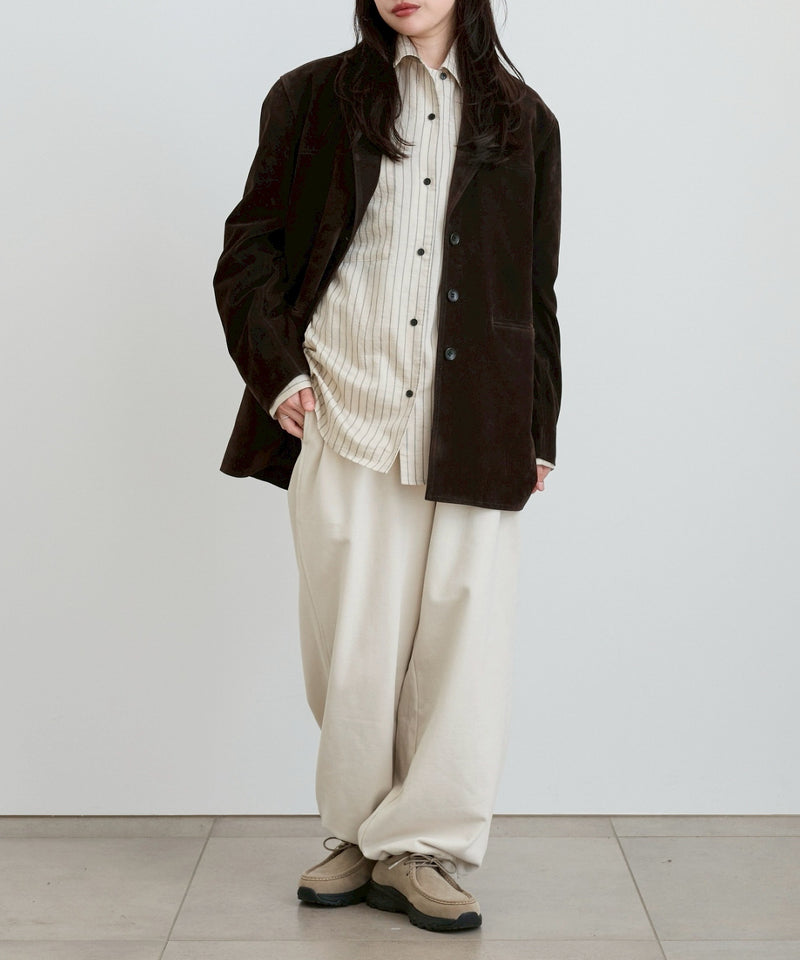 【ànuke / アンヌーク】Opencollar Stripe Shirts / オープンカラーストライプシャツ