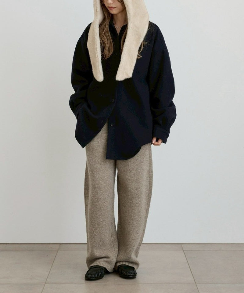 12月上旬～12月下旬頃入荷予定【ànuke / アンヌーク】Eco Minkfur Hoodie / エコミンクファーフーディー