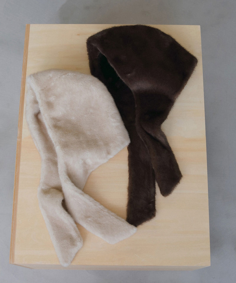 12月上旬～12月下旬頃入荷予定【ànuke / アンヌーク】Eco Minkfur Hoodie / エコミンクファーフーディー