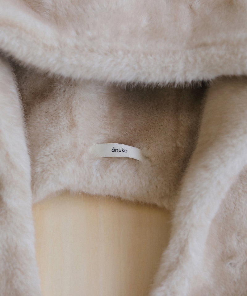 12月上旬～12月下旬頃入荷予定【ànuke / アンヌーク】Eco Minkfur Hoodie / エコミンクファーフーディー