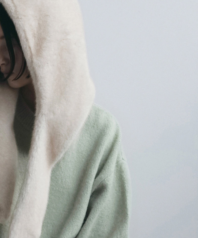 12月上旬～12月下旬頃入荷予定【ànuke / アンヌーク】Eco Minkfur Hoodie / エコミンクファーフーディー