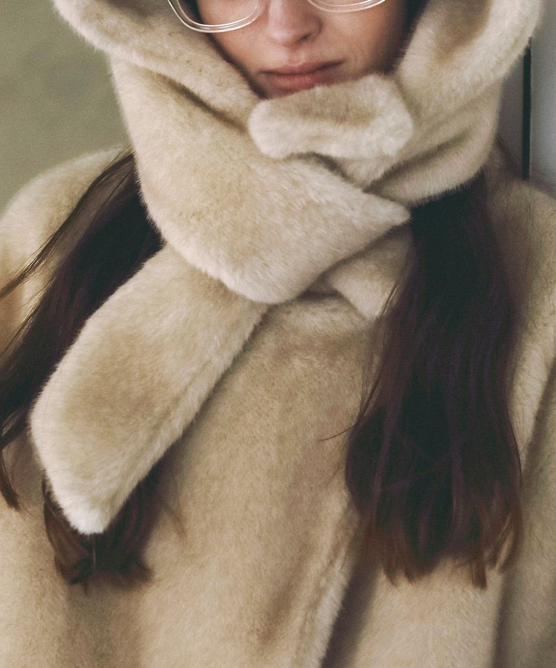 12月上旬～12月下旬頃入荷予定【ànuke / アンヌーク】Eco Minkfur Hoodie / エコミンクファーフーディー