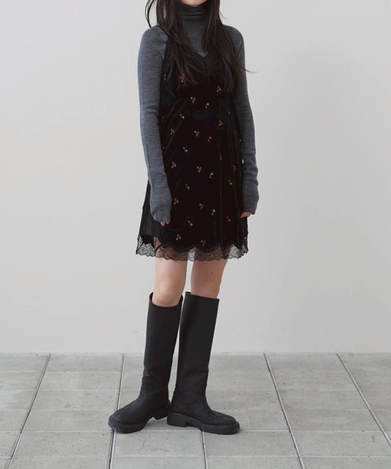 【TODAYFUL / トゥデイフル】Petit Flower Velour Tunic / プチフラワーベロアチュニック