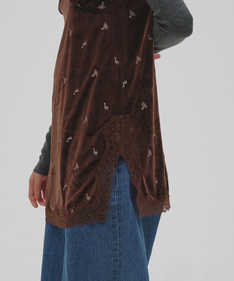 【TODAYFUL / トゥデイフル】Petit Flower Velour Tunic / プチフラワーベロアチュニック