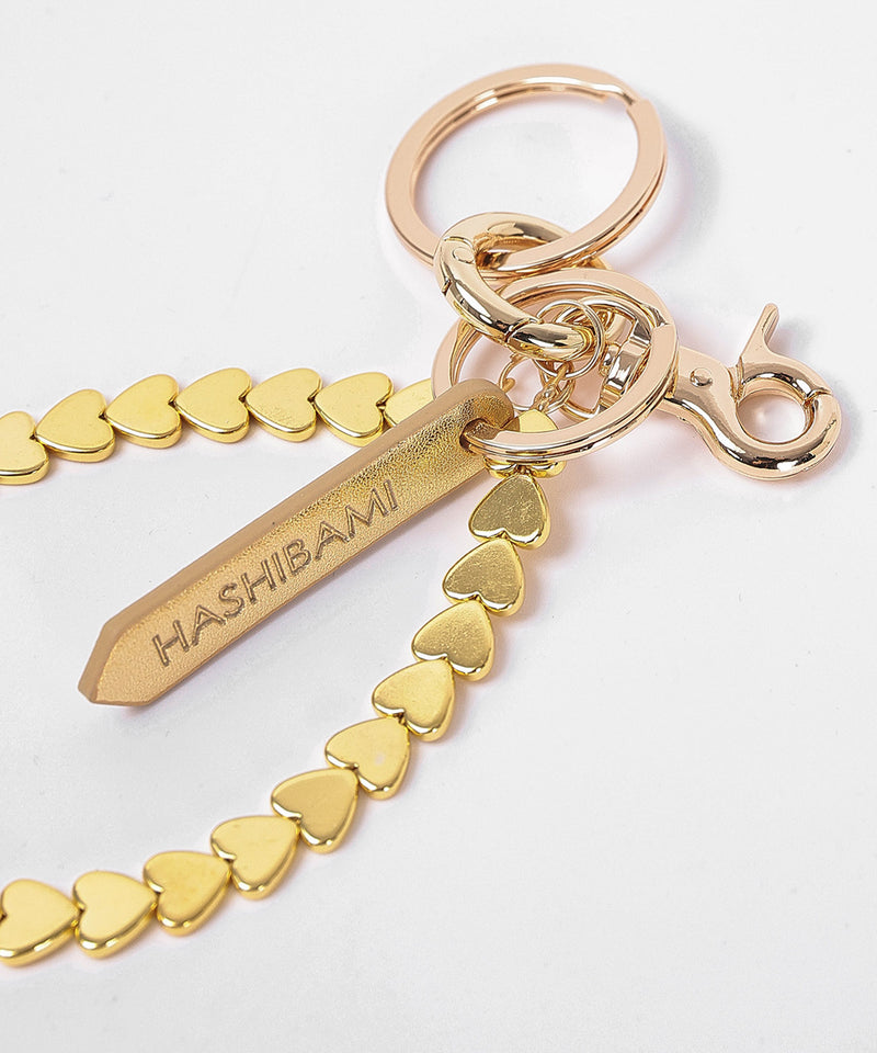 【HASHIBAMI / ハシバミ】ヘマタイト ハート スマホハンドストラップ