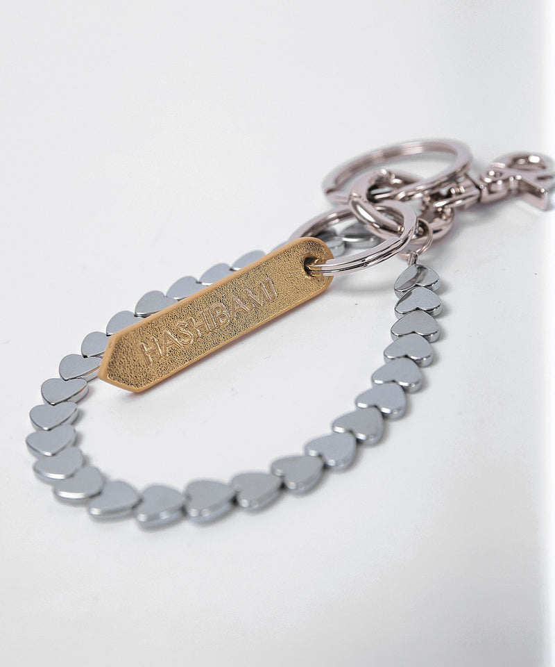 【HASHIBAMI / ハシバミ】ヘマタイト ハート スマホハンドストラップ