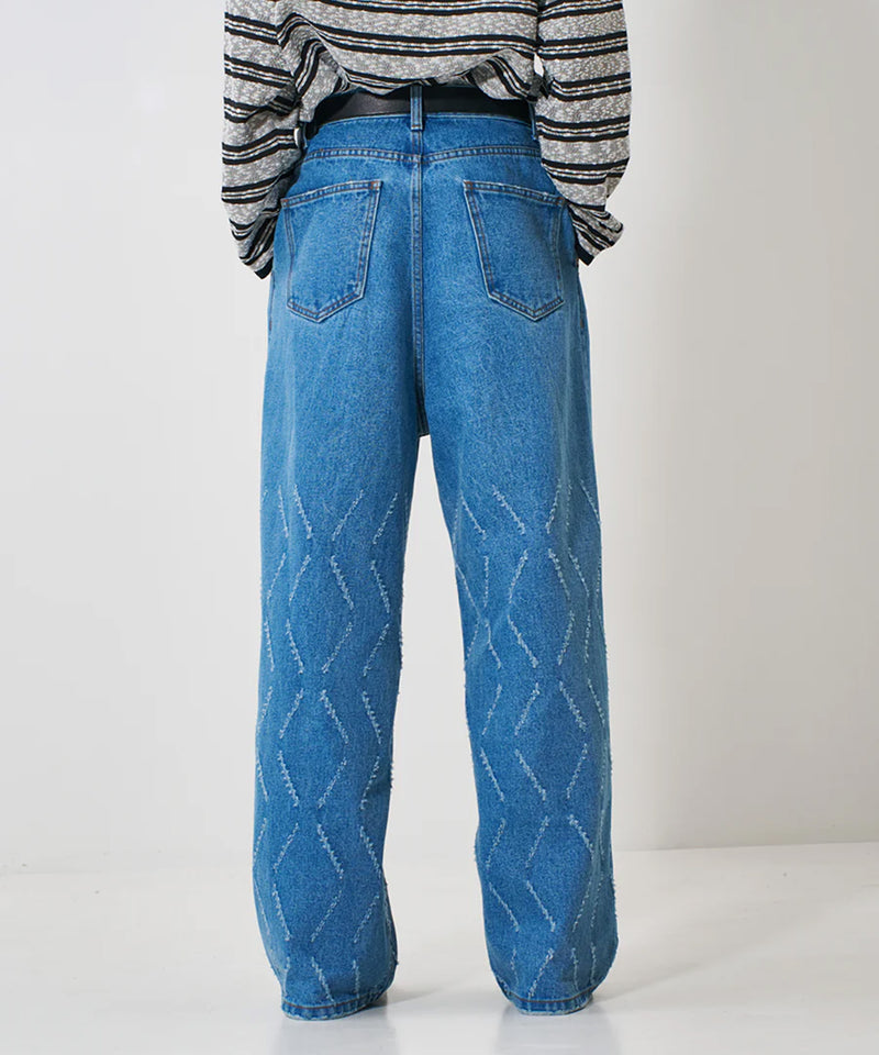 【YENN/イエン】LASER CUT WIDE DENIM/レーザーカットワイドデニム