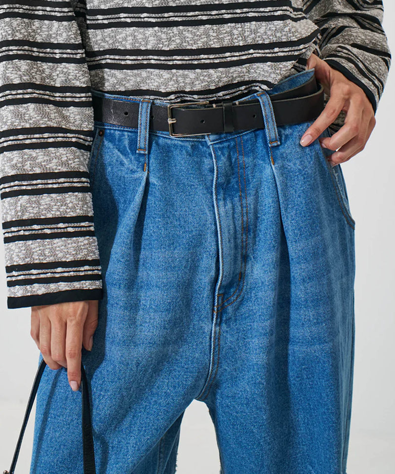 【YENN/イエン】LASER CUT WIDE DENIM/レーザーカットワイドデニム