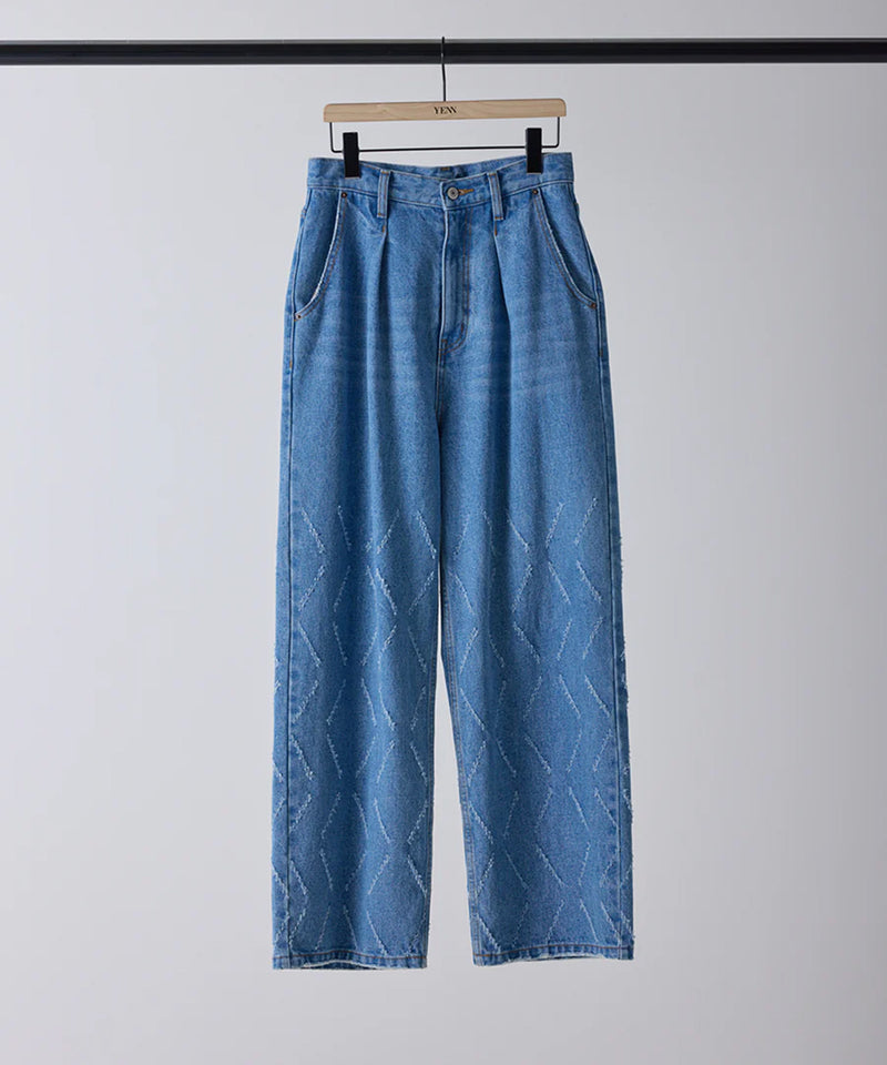 【YENN/イエン】LASER CUT WIDE DENIM/レーザーカットワイドデニム