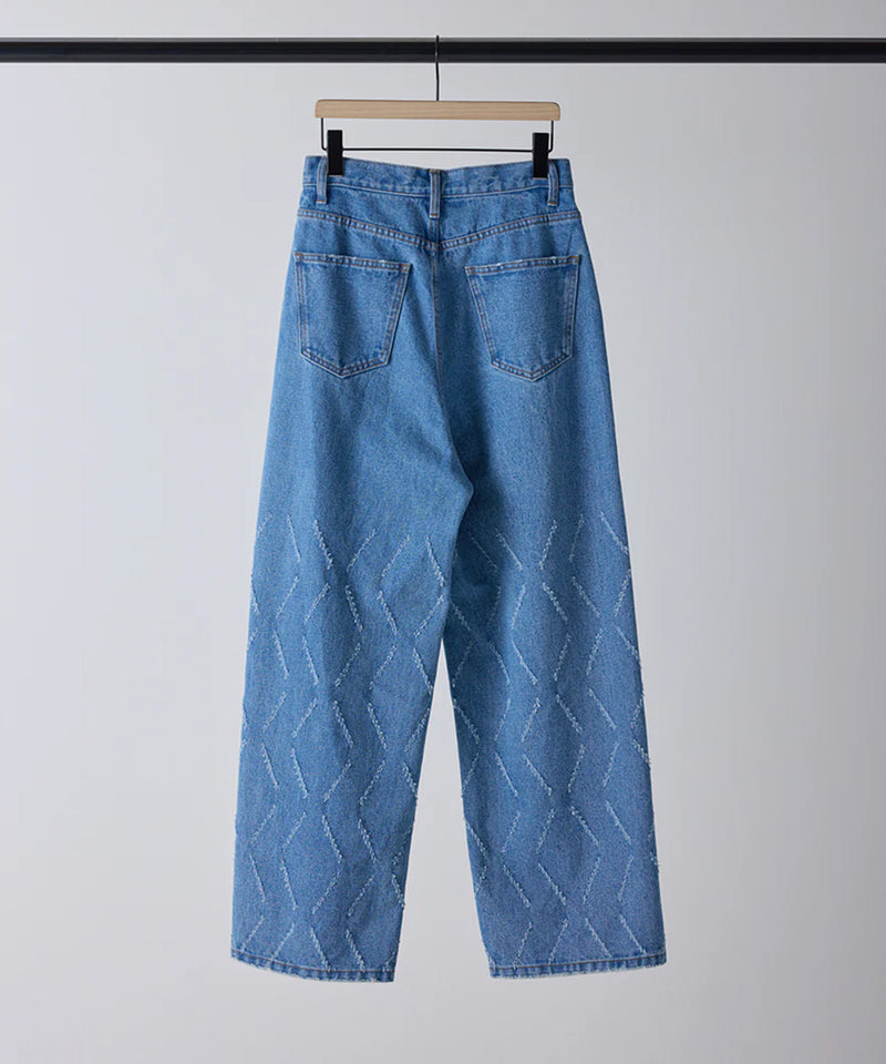 【YENN/イエン】LASER CUT WIDE DENIM/レーザーカットワイドデニム