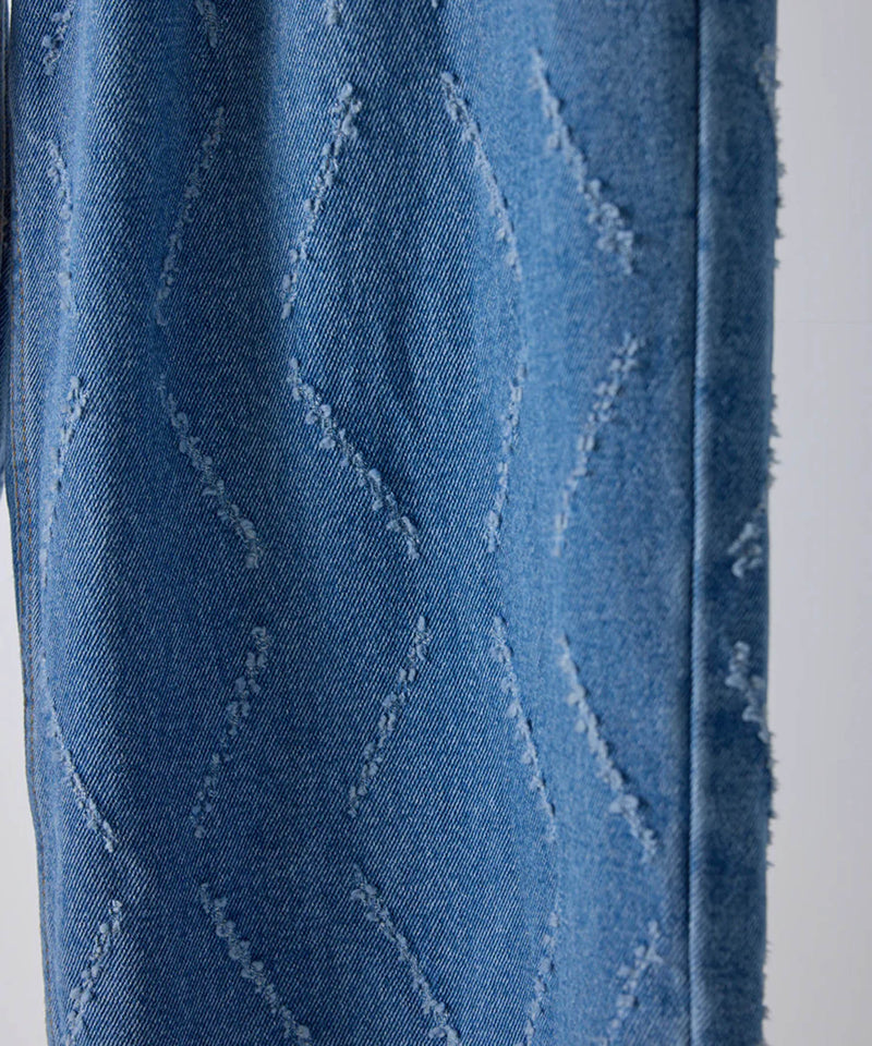 【YENN/イエン】LASER CUT WIDE DENIM/レーザーカットワイドデニム