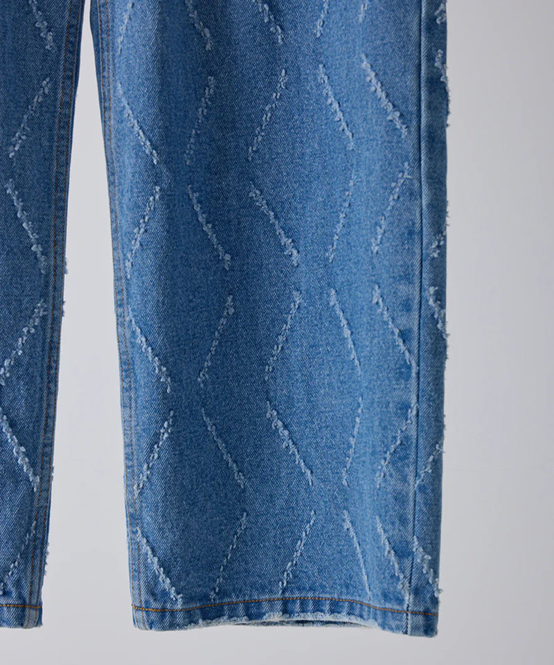 【YENN/イエン】LASER CUT WIDE DENIM/レーザーカットワイドデニム