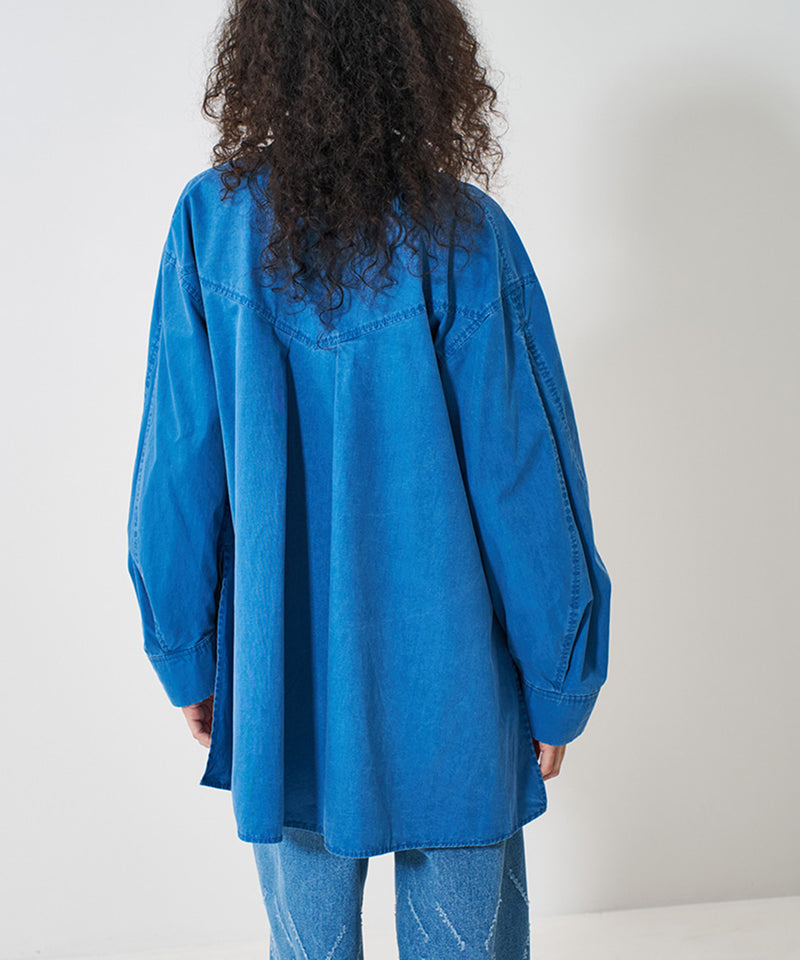 【YENN/イエン】PIGMENT WASHED SHIRT/ピグメントウォッシュドシャツ