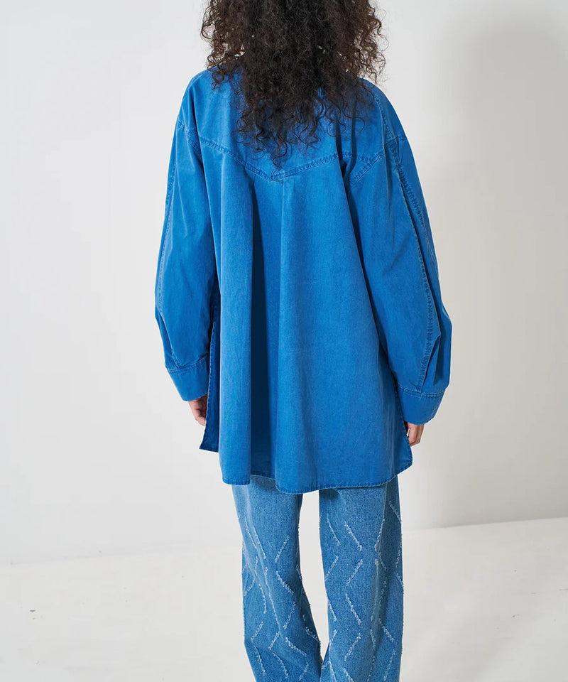 【YENN/イエン】PIGMENT WASHED SHIRT/ピグメントウォッシュドシャツ