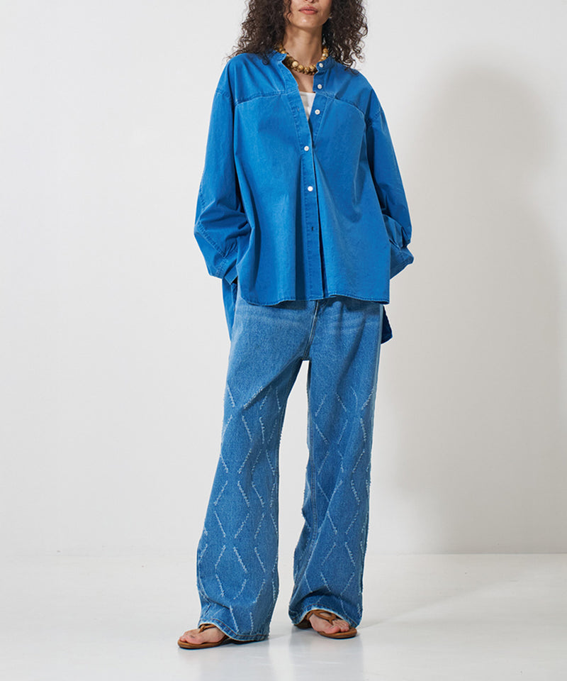 【YENN/イエン】PIGMENT WASHED SHIRT/ピグメントウォッシュドシャツ