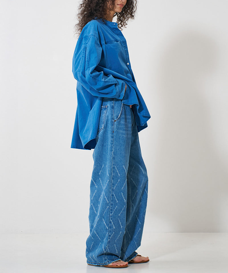 【YENN/イエン】PIGMENT WASHED SHIRT/ピグメントウォッシュドシャツ