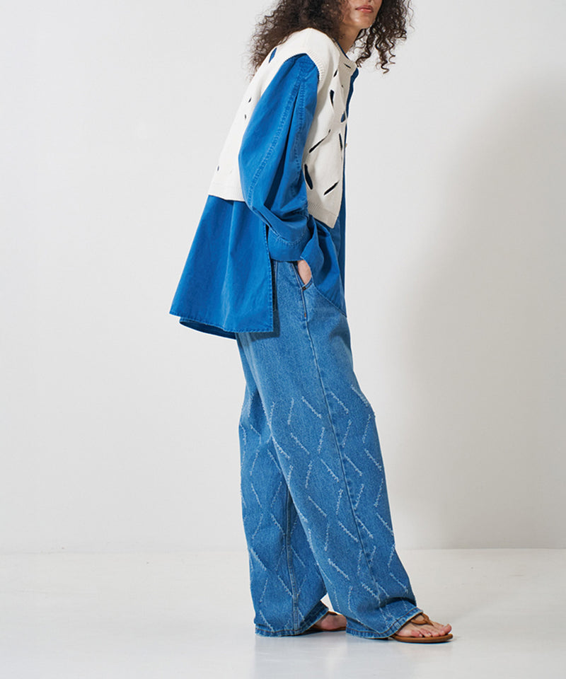 【YENN/イエン】PIGMENT WASHED SHIRT/ピグメントウォッシュドシャツ