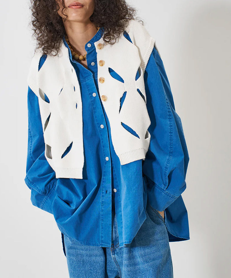 【YENN/イエン】PIGMENT WASHED SHIRT/ピグメントウォッシュドシャツ