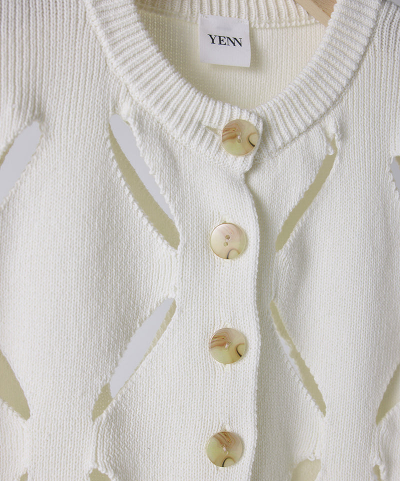 【YENN/イエン】CUT OUT PATTERN VEST/カットアウトパターンベスト