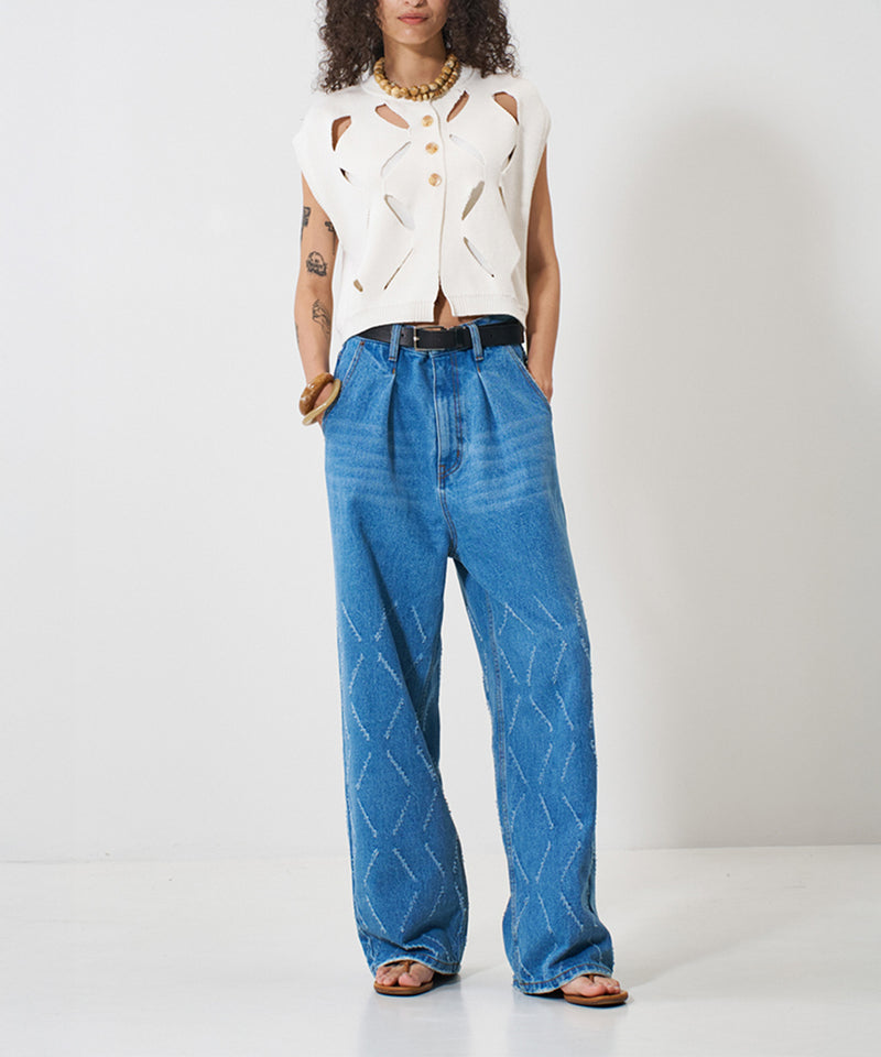 【YENN/イエン】CUT OUT PATTERN VEST/カットアウトパターンベスト