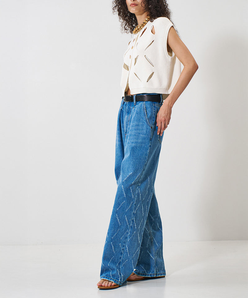 【YENN/イエン】CUT OUT PATTERN VEST/カットアウトパターンベスト