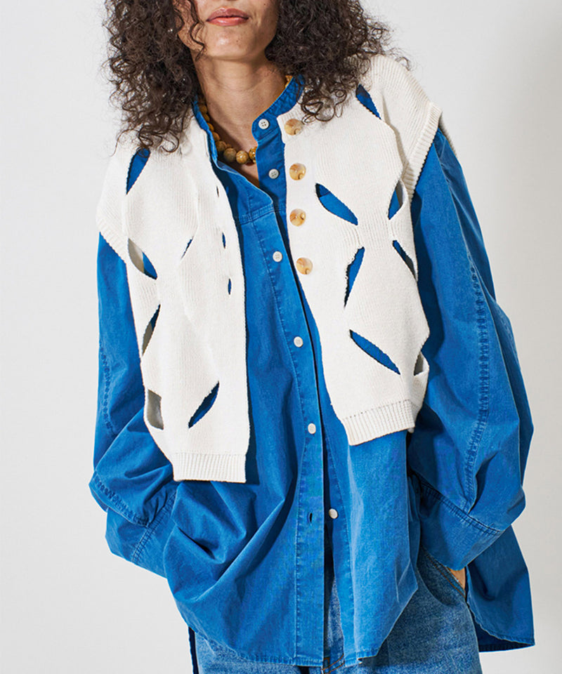 【YENN/イエン】CUT OUT PATTERN VEST/カットアウトパターンベスト